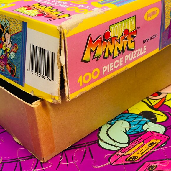 Vintage 80s TOTALLY MINNIE Mouse "Playing Tapes" Jigsaw Puzzle 100 pcs COMPLETE - Picture 7 of 10